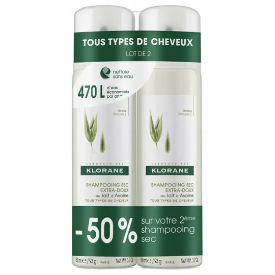 Klorane Shampoing Sec Avoine 2x150ml