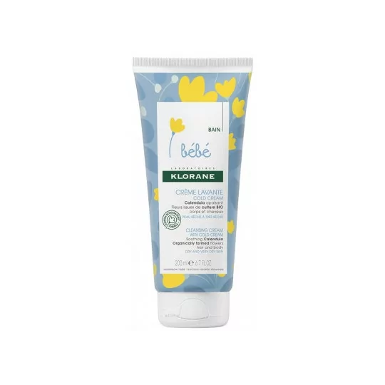 Klorane Crème lavante bébé cold cream au calendula 200ml