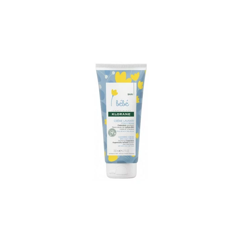 Klorane Crème lavante bébé cold cream au calendula 200ml