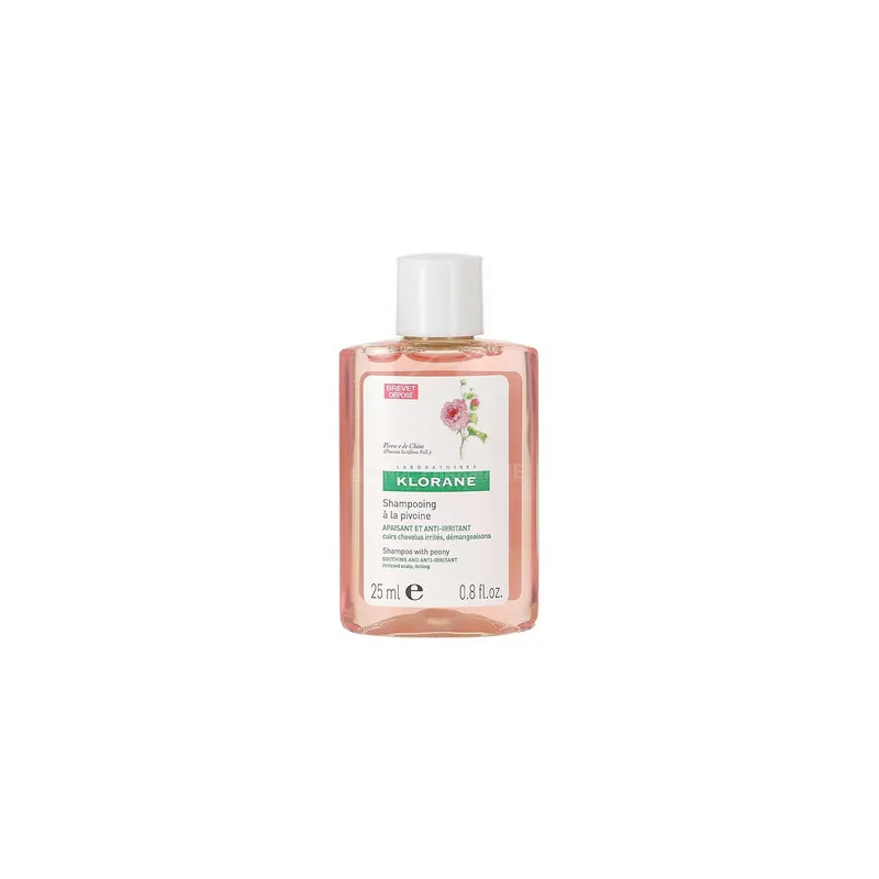 Klorane Shampoing à la Pivoine pour Cuir Chevelu Sensible / Apaisant Bio 25ml