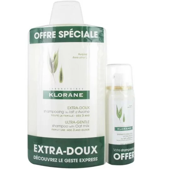 Klorane pack - shampoing Lait Avoine extra-doux 400ml / Baume 50ml offert