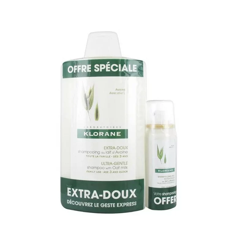 Klorane pack - shampoing Lait Avoine extra-doux 400ml / Baume 50ml offert