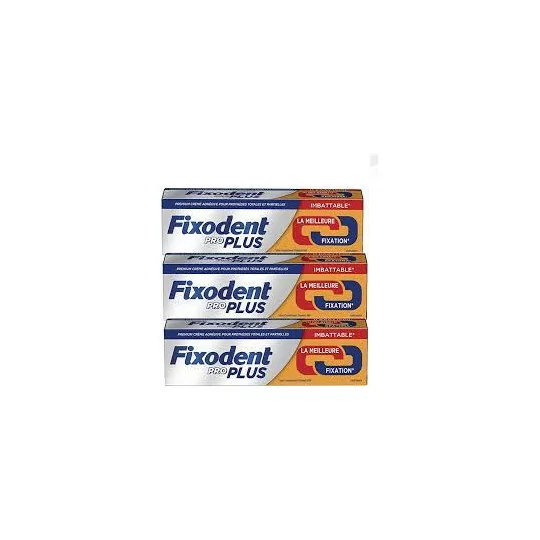 Fixodent - Fixodent Pro - Duo Action - Longue Durée - Plus Fort - Lot de 3 tubes