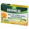 Humer Mal de Gorge Aigu Pharyngite Sans Sucre 20 Pastilles