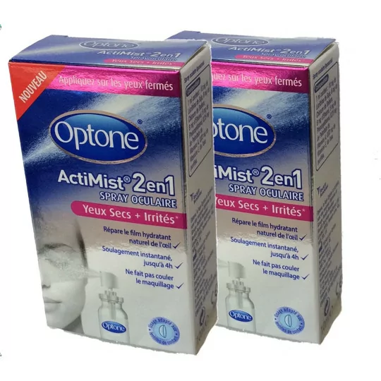 OPTONE ACTIMIST 2en1 Solution OCULAIRE Yeux Secs + Irrités - Lot de 2 x 10ml YS