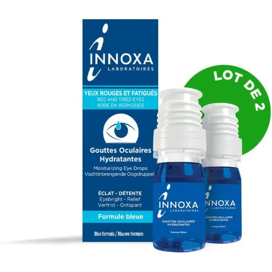 INNOXA - Gouttes Formule Bleue - Collyre Yeux - Blanchit les Yeux Rouges 2x10ml