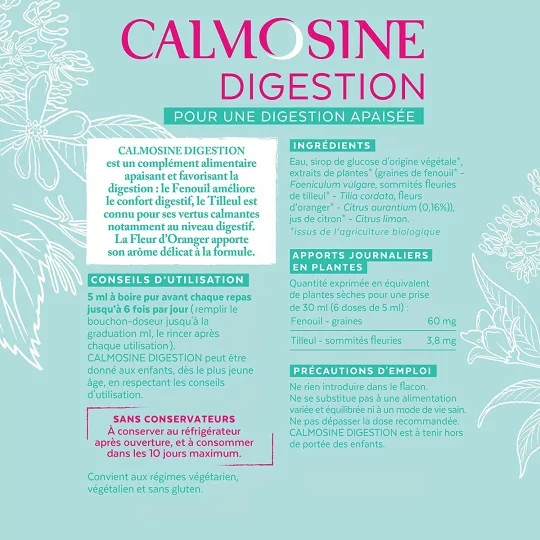 Calmosine - Digestion - Confort Digestif - Apaise et Calme - Bébé - Aux Extraits de Plantes Bio 100 ml