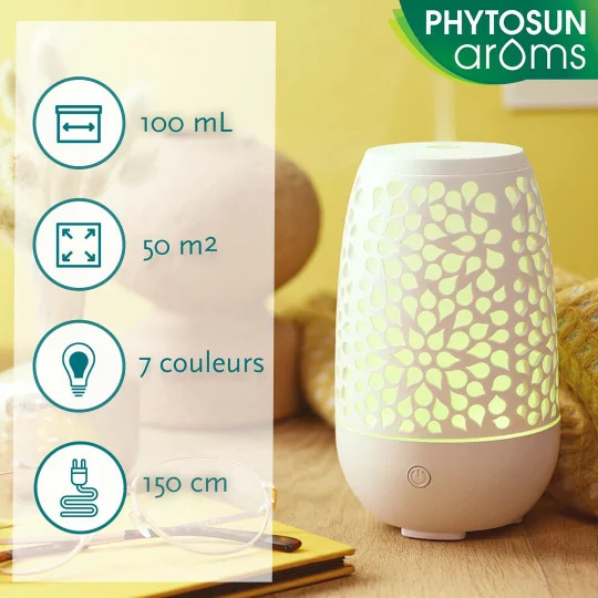 Phytosun Arôms - Diffuseur d'Huiles Essentielles Ultrasonique Zen Color