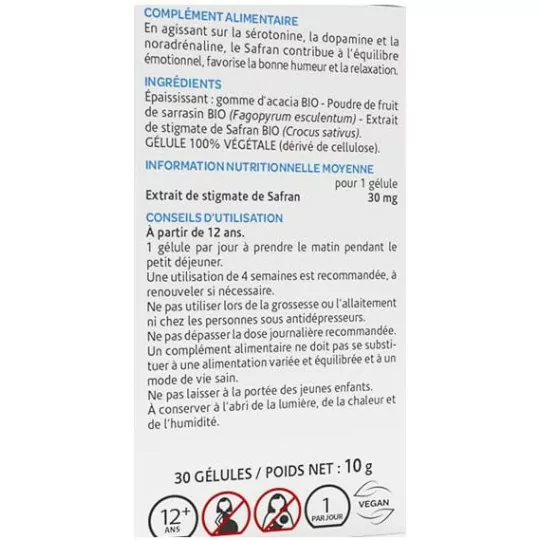 Arkopharma Arkogélules Safran Bio 30 Gélules