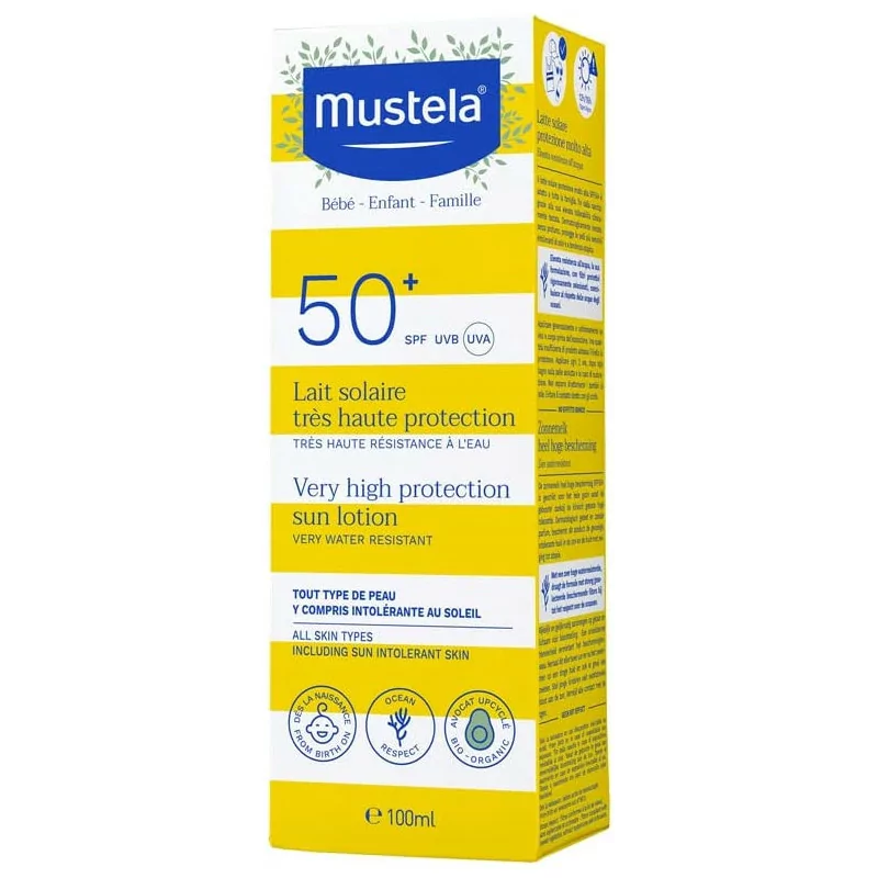 Lait Solaire Très Haute Protection SPF50+ 100ml Mustela