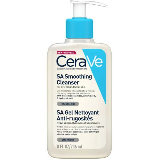 CeraVe - SA Nettoyage lissant pour peau sèche, rugueuse et irrégulière - 236 ml