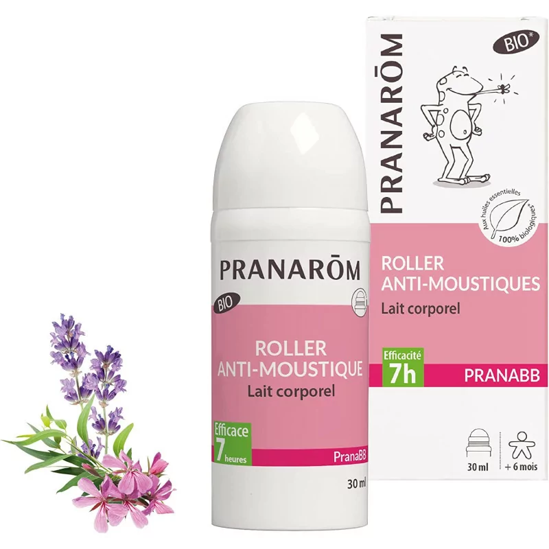 Pranarôm - Anti-moustiques + Roller Après-Piqûres Bébés aux Huiles Essentielles Bio -