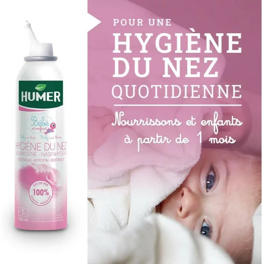 Humer - Spray Hygiène du nez Nourrissons/Enfants - 100% eau de mer - Excellente tolérance - 150ml