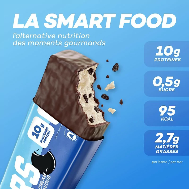 So Shape, Barres saveur Cookie Cream, 10g de protéines & moins de 100kcal par barre, 16 Barres de 30g