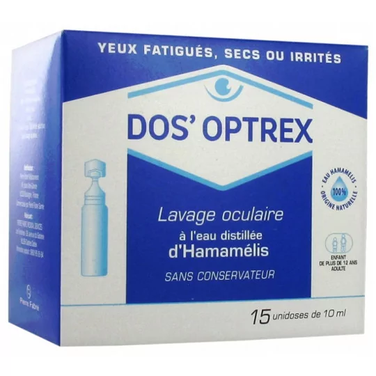 Dos'optrex - DOS OPTREX LAVAGE OCULAIRE A L EAU D HAMAMELIS 15X10ML