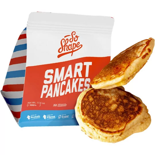 So Shape, Mix Pancakes, 10g de protéines et 0g de sucre par portion, Sachet de 500g (20 Pancakes)