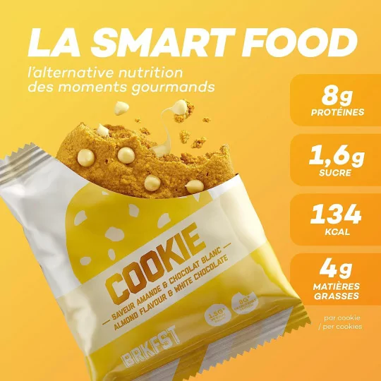 So Shape, Cookies Saveur Amande & Pépites de Chocolat blanc, 12 Cookies de 40g