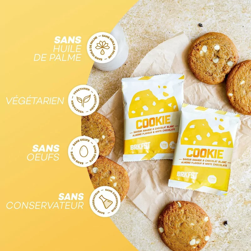 So Shape, Cookies Saveur Amande & Pépites de Chocolat blanc, 12 Cookies de 40g