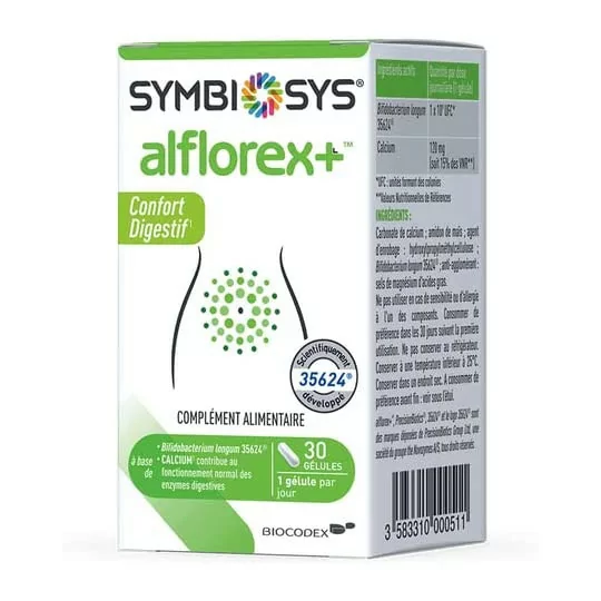 SYMBIOSYS - Alflorex + 30 gélules - Confort Digestif - Probiotiques - Souches Microbiotiques