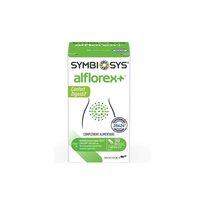 SYMBIOSYS - Alflorex + 30 gélules - Confort Digestif - Probiotiques - Souches Microbiotiques