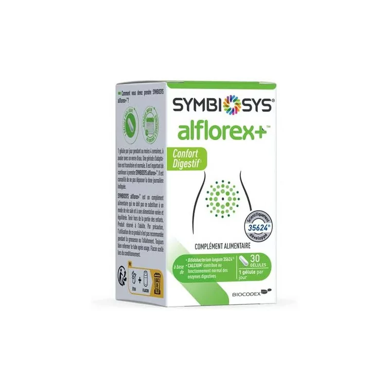 SYMBIOSYS - Alflorex + 30 gélules - Confort Digestif - Probiotiques - Souches Microbiotiques