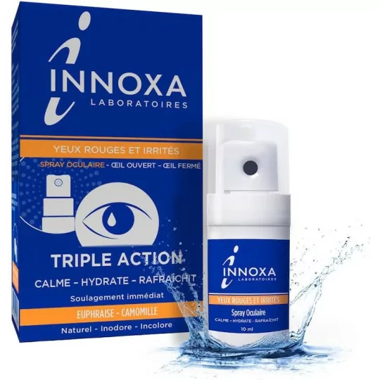 INNOXA - SPRAY TRIPLE ACTION pour Yeux Rouges et paupières Irritées - SPECIAL ALLERGIE POLLEN - Soulagement immédiat - 10ml