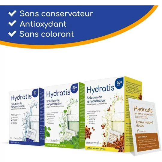 HYDRATIS 50+ - Solution de Réhydratation Soutien du Métabolisme - Goût Neutre