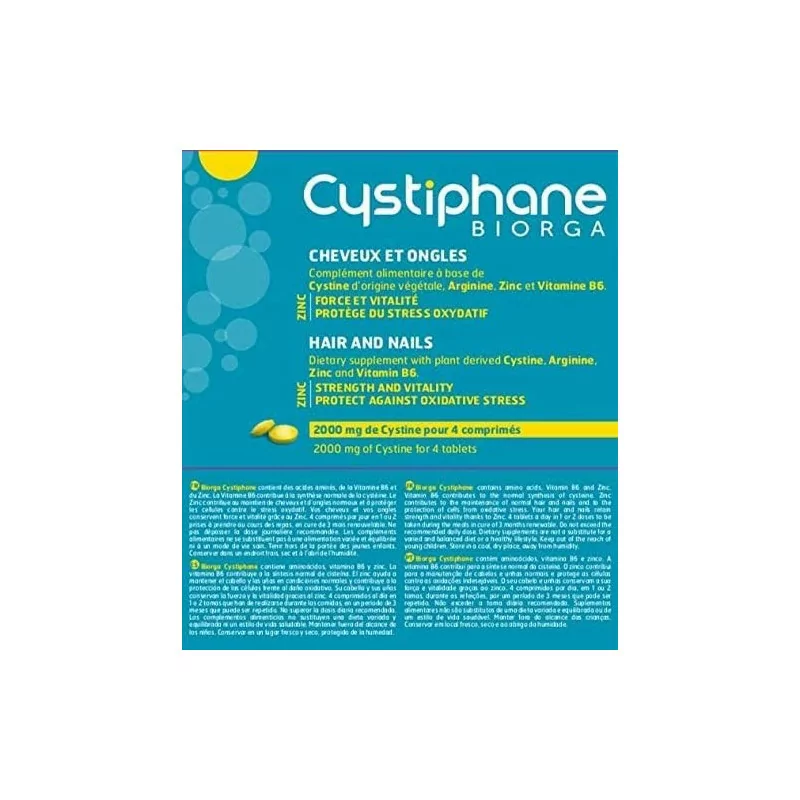 Cystiphane Bailleul- Cystine B6 Complément alimentaire pour cheveux et des ongles fragilisés