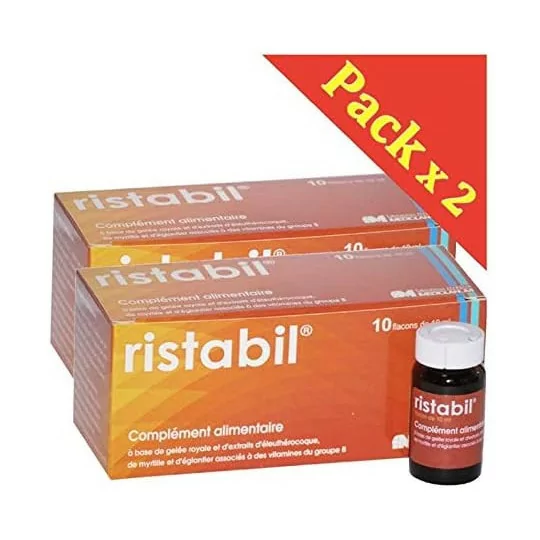 Ristabil solution buvable - Anti-fatigue et reconstituant naturel - Lot de 2 Boites