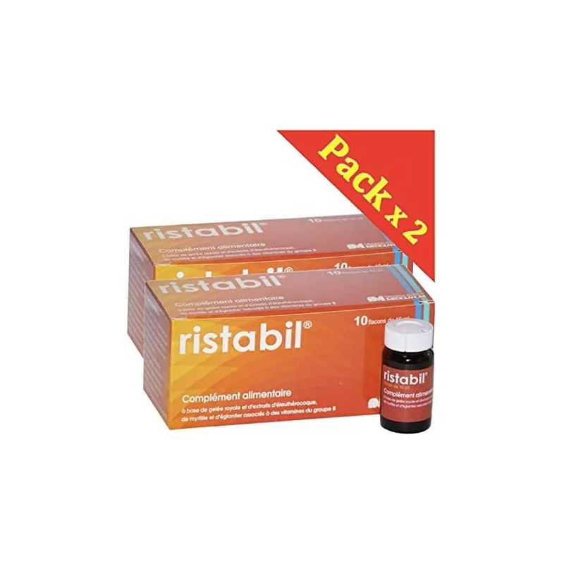 Ristabil solution buvable - Anti-fatigue et reconstituant naturel - Lot de 2 Boites