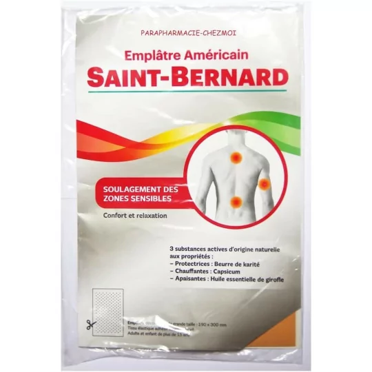 Saint-Bernard Emplâtre Américain - Capsicum et girofle - Confort et relaxation des zones sensibles - lot de 3 emplatres