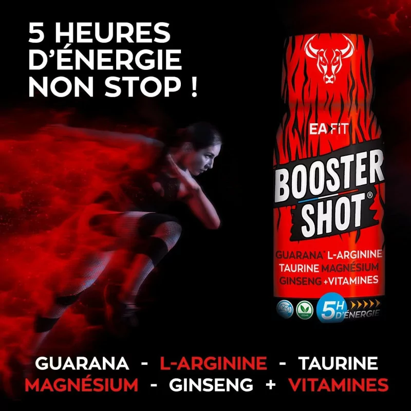 EAFIT BOOSTER SHOT - Sans Sucre - Saveur Mangue - Certifié VEGAN -Certifié Anti-Dopage - 60 ml