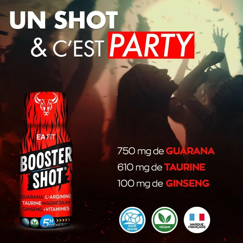 EAFIT BOOSTER SHOT - Sans Sucre - Saveur Mangue - Certifié VEGAN -Certifié Anti-Dopage - 60 ml