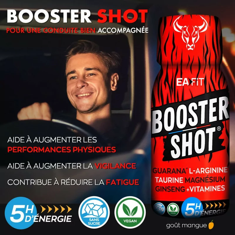 EAFIT BOOSTER SHOT - Sans Sucre - Saveur Mangue - Certifié VEGAN -Certifié Anti-Dopage - 60 ml