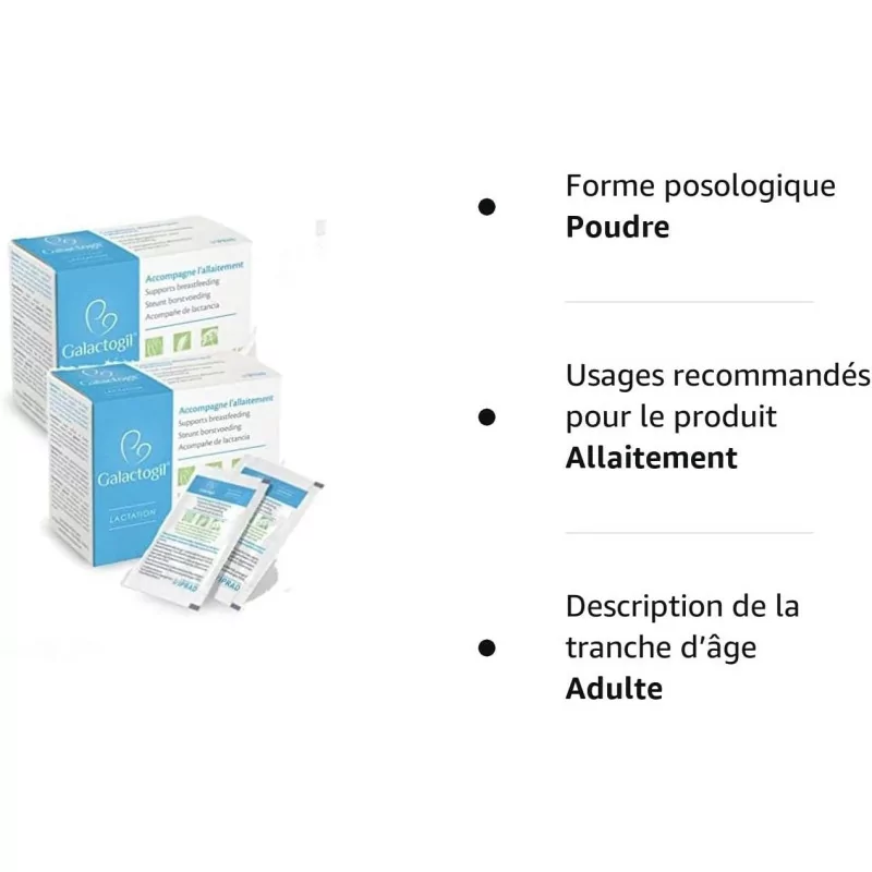 Galactogil Lactation - Nouveau : La solution naturelle pour soutenir l’allaitement - Lot de 2 Boites de 24 Sachets