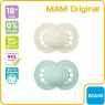 MAM , Sucette Original – Lot de 2 tétines orthodontiques en silicone (18+ mois)