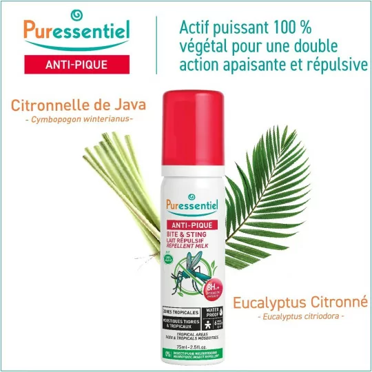 PURESSENTIEL LAIT REPUL ZON TRO WATE 75ML