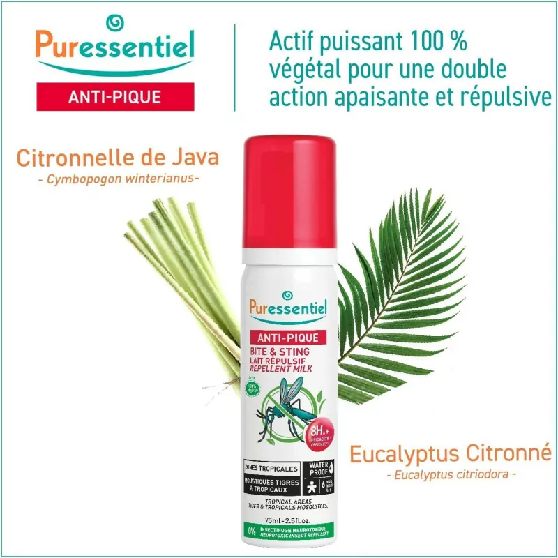 PURESSENTIEL LAIT REPUL ZON TRO WATE 75ML