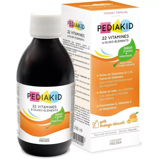 PEDIAKID-Complément Alimentaire Naturel Pediakid 22 Vitamines et Oligo-Éléments -Formule Exclusive au Sirop d'Agave - 250 ml