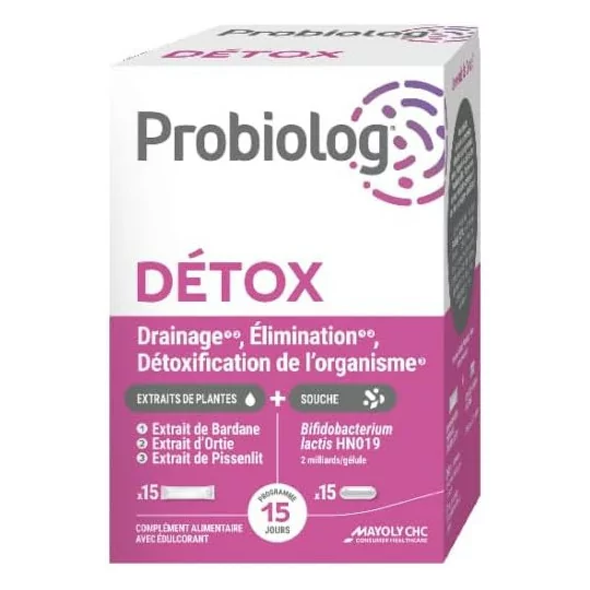 Mayoly Spindler Probiolog Détox 15 Sticks + 15 Gélules