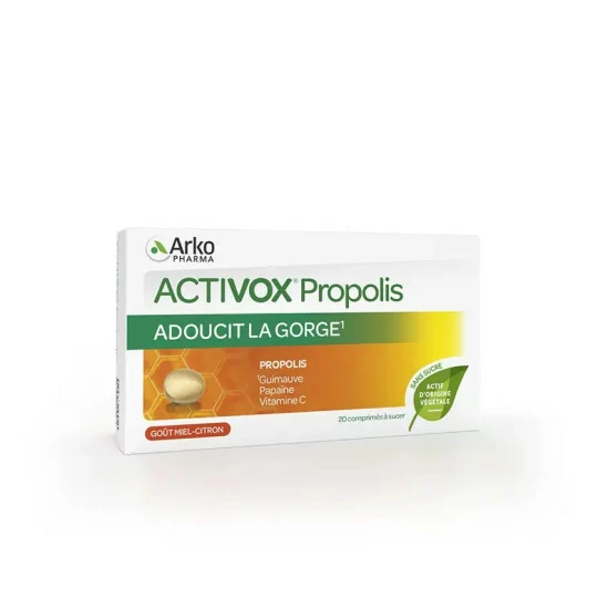 ARKOPHARMA ACTIVOX - Propolis Goût Miel Citron, x 20 Comprimés à Sucer